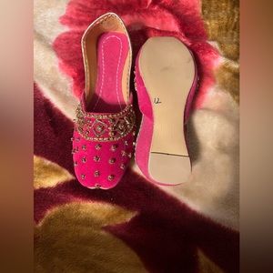2 pink pairs of khussa for toddler